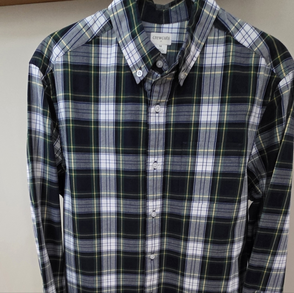 J.Crew Crewcuts Plaid Button-Down Shirt – Size 14 - Picture 2 of 6